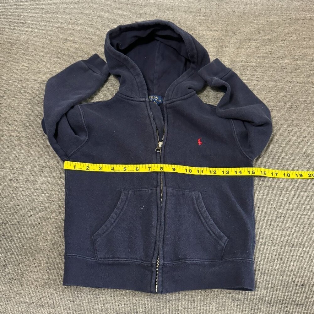 Polo Ralph Lauren Unisex Kids Navy Blue Full Zip Hooded Sweatshirt Size 6 120/60 - Picture 4 of 15